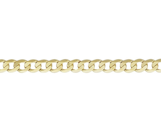 Gents 9ct Yellow Gold 22in Metric Curb Chain
