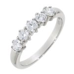 Platinum Brilliant Cut Diamond Five Stone Claw Set Eternity Ring 1.00ct