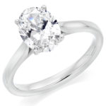 Platinum Oval Cut Diamond Solitaire Engagement Ring 1.00ct