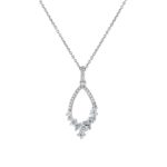18ct White Gold Brilliant Cut Diamond Fancy Pendant & Chain