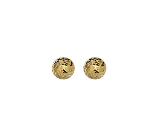 9ct Yellow Gold Domed Stud Earrings