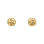 9ct Yellow Gold Textured Domed Stud Earrings