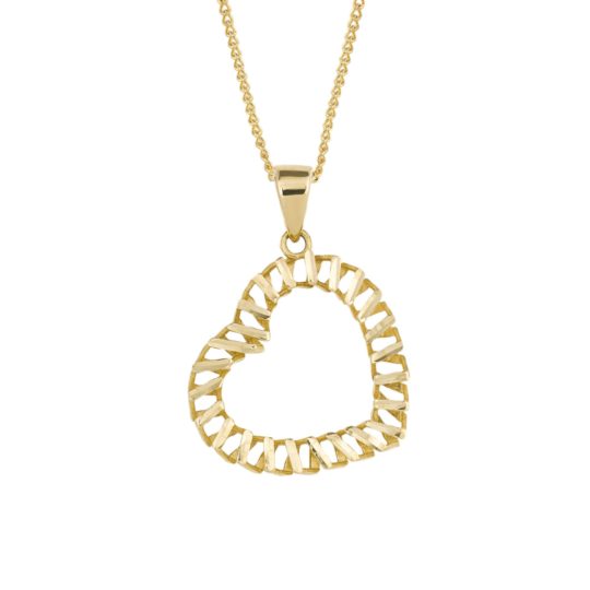 9ct Yellow Gold Open Heart Pendant