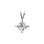 SUPER DEAL: 18ct White Gold Princess Cut Diamond Pendant