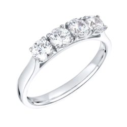 Platinum Brilliant Cut Diamond Four Stone Eternity Ring 1.00ct