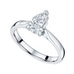 Platinum Pear Shape Diamond Solitaire Engagement Ring 0.60ct