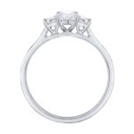 Platinum Emerald Cut & Brilliant Cut Diamond Trilogy Engagement Ring 1.00ct