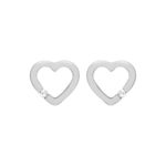 Sterling Silver Heart Shaped Stud Earrings