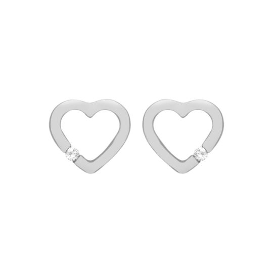 Sterling Silver Heart Shaped Stud Earrings