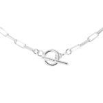 Sterling Silver 18inch Paperchain T-Bar Necklace