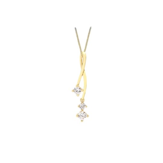 9ct Yellow Gold Cubic Zirconia Fancy Drop Pendant