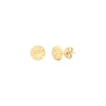 9ct Yellow Gold Diamond Cut Stud Earrings