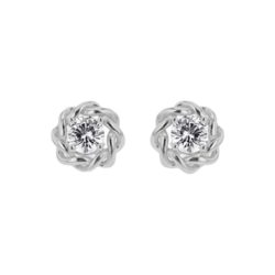 Sterling Silver Cubic Zirconia Fancy Stud Earrings
