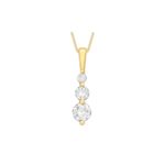 9ct Yellow Gold Cubic Zirconia Trilogy Pendant