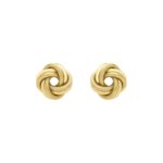 9ct Yellow Gold Textured & Polished Knot Stud Earrings