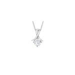 9ct White Gold Cubic Zirconia Single Stone Pendant