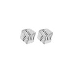 9ct White Gold Ribbed Knot Earrings