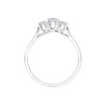 Platinum Oval Cut & Brilliant Cut Diamond Trilogy Engagement Ring 0.72ct