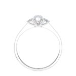 Platinum Pear Shape & Brilliant Cut Diamond Trilogy Engagement Ring 0.52ct