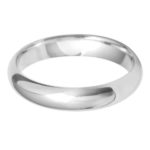 Gents 9ct White Gold 4mm D-Shape Wedding Ring