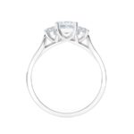 Platinum Princess Cut & Brilliant Cut Diamond Trilogy Engagement Ring 0.80ct