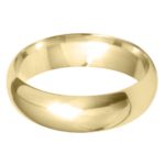 9ct yellow gold 6mm classic D-shape wedding band