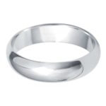 Gents 9ct White Gold 5mm D-Shape Wedding Ring