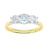 18ct Yellow Gold Brilliant Cut Diamond Trilogy Engagement Ring 1.00ct