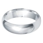 Gents 9ct White Gold 6mm D-Shape Wedding Ring