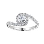 Platinum Brilliant Cut Diamond Halo Engagement Ring 0.88ct