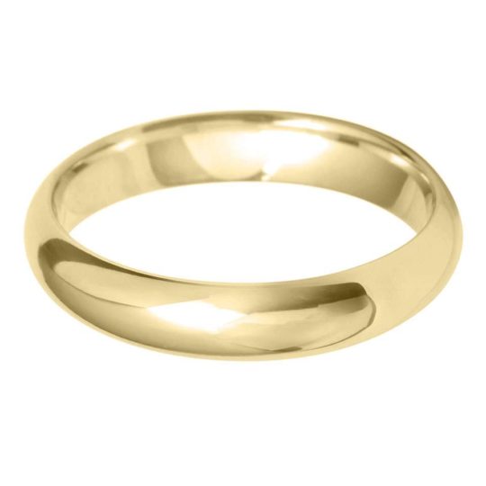 Gents 9ct Yellow Gold 4mm D-Shape Wedding Ring