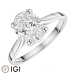 Lab-Grown Platinum Oval Cut Diamond Solitaire Engagement Ring 2.00ct