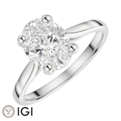 Lab-Grown Platinum Oval Cut Diamond Solitaire Engagement Ring 2.00ct
