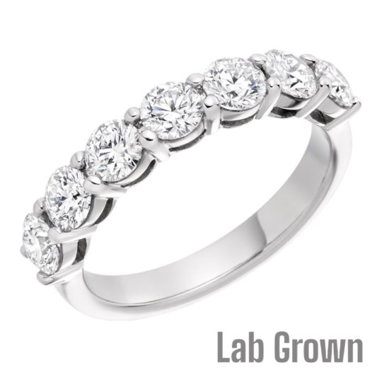 Lab Grown Platinum Brilliant Cut Diamond Seven Stone Eternity Ring 1.50ct