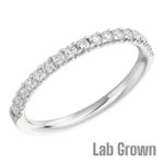 Lab Grown Platinum Brilliant Cut Diamond Micro Claw Set Half Eternity Ring 0.33ct