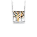 Sterling Silver & Gold Plated Tree of Life Pendant & Chain