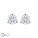 Lab-Grown Platinum Round Brilliant Cut Diamond Stud Earrings 1.00ct