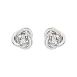 9ct White Gold Cubic Zirconia Knot Stud Earrings