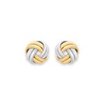 9ct Yellow & White Double Knot Stud Earrings