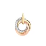 9ct Yellow, White & Rose Gold Russian Rings Style Pendant