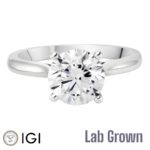 Lab Grown Platinum Brilliant Cut Diamond Solitaire Engagement Ring 1.50ct