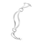 Sterling Silver 7.5inch Wave Design Fancy Bracelet