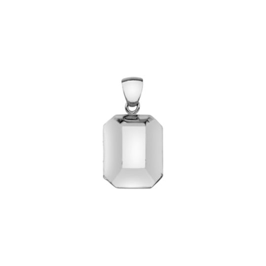 Sterling Silver Puffed Rectangle Locket