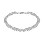 Ladies Sterling Silver 7.5inch Byzantine Style Bracelet