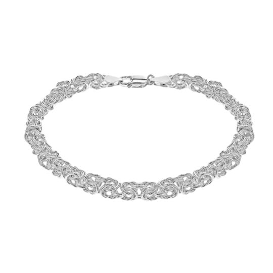 Ladies Sterling Silver 7.5inch Byzantine Style Bracelet