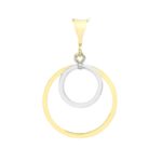 9ct Yellow & White Gold Circle Drop Pendant