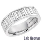 Lab Grown Diamond Platinum Baguette Cut Channel Set Half Eternity Ring 2.00ct