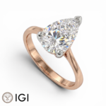 Lab-Grown 18ct Rose Gold Pear Shape Diamond Solitaire Engagement Ring 2.50ct