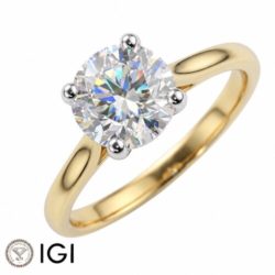 Lab-Grown 18ct Yellow Gold Brilliant Cut Diamond Solitaire Engagement Ring 2.00ct