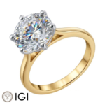 Lab-Grown 18ct Yellow Gold Brilliant Cut Diamond Solitaire Engagement Ring 4.00ct